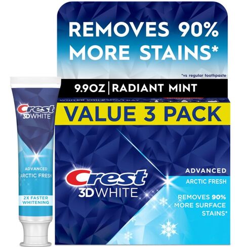 Crest 3D White Advanced Teeth Whitening Toothpaste, Arctic Fresh, 3.3 oz, Pack of 3 in Saudi Arabia