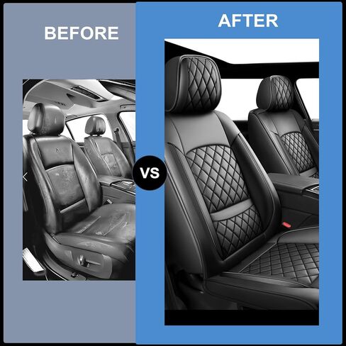 Car Seat Covers Compatible with Kia Sorento 2007-2025 2026 - Full Set 5 Seats Luxury Leather All-Weather Seat Cushions & Protectors, Waterproof & Breathable, Airbag Compatible (Black) in Saudi Arabia