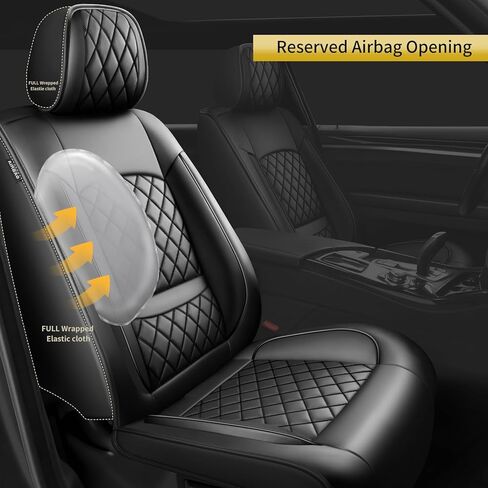 Car Seat Covers Compatible with Kia Sorento 2007-2025 2026 - Full Set 5 Seats Luxury Leather All-Weather Seat Cushions & Protectors, Waterproof & Breathable, Airbag Compatible (Black) in Saudi Arabia