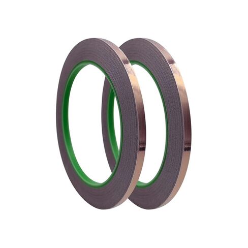 GSHLLO 2 Rolls Copper Foil Tape Roll Self Adhesive Copper Tape Strip Electrical Wire Repair Tape Duct Wrap Tape with Double Sided Conductive for Grounding 6.3mm x 20m in Saudi Arabia