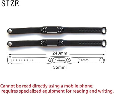 NFC Wristband Access Card 125KHz Authorization Card NFC Tags Adhesive NFC Silicone Rubber Band ID Read-only NFC Chip Tags 5pcs in Saudi Arabia