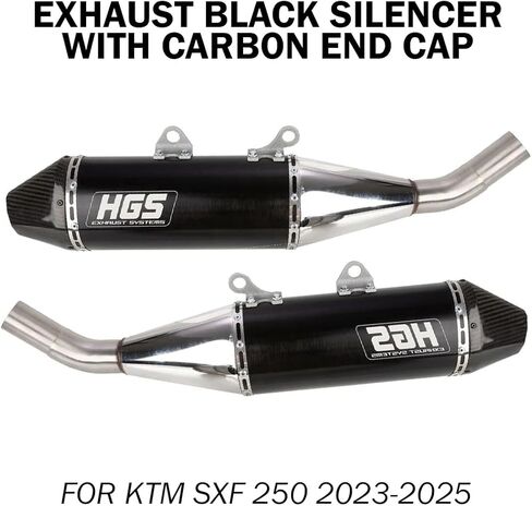 HGS Motorcycle Slip-On Muffler with Carbon End Cap, Fits with KTM SXF250 (2023-2025), Durable Performance Upgrade for Motocross & Off-Road Racing (SXF 250) in Saudi Arabia