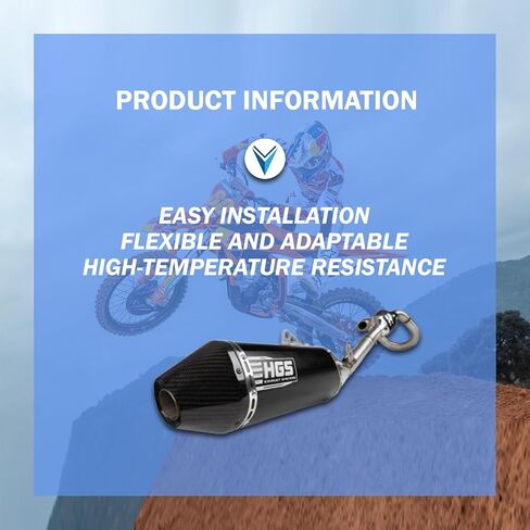 HGS Motorcycle Slip-On Muffler with Carbon End Cap, Fits with KTM SXF250 (2023-2025), Durable Performance Upgrade for Motocross & Off-Road Racing (SXF 250) in Saudi Arabia