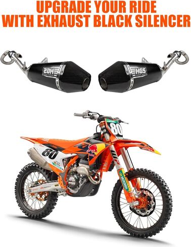 HGS Motorcycle Slip-On Muffler with Carbon End Cap, Fits with KTM SXF250 (2023-2025), Durable Performance Upgrade for Motocross & Off-Road Racing (SXF 250) in Saudi Arabia