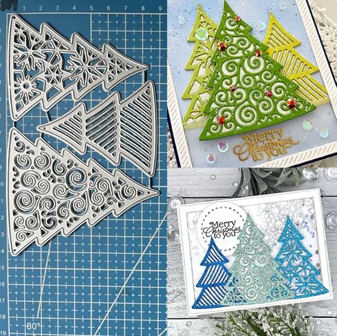 Christmas Tree Metal Die Cuts,Metal Cutting Die for Scrapbooking,Cut Stencils for DIY Scrapbook Photo Album Decorative Paper Card, Card Making Supplies, Embossing in Saudi Arabia
