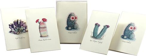 Earth Sky + Water - Cacti Notecard Set I - 8 Blank Cards with Envelopes in Saudi Arabia