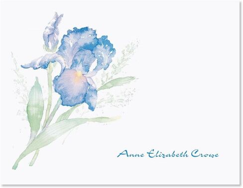 Iris Personalized Note Cards (Set of 12 Cards with White Envelopes) in Kuwait