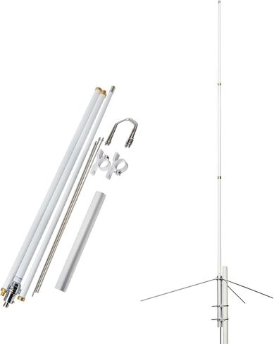 UAYESOK Amateur Base Station Antenna Dual Band UV 2Meter 70cm Fiberglass Mobile Radio Antenna Vertical Base Antenna 5.8' 200W High Gain for Device Repeater Police Scanner Truck SUV in Saudi Arabia