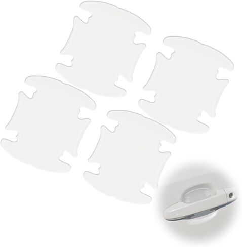 8PCS Waterproof Car Door Handle and Rear View Mirror Scratch Protector Sticker, Transparency Anti-Scratches Cup Protector, Non-Marking Car Door Protector, Universal for Most Car (Transparent) in Kuwait