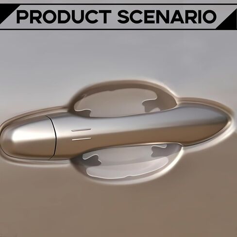 8PCS Waterproof Car Door Handle and Rear View Mirror Scratch Protector Sticker, Transparency Anti-Scratches Cup Protector, Non-Marking Car Door Protector, Universal for Most Car (Transparent) in Kuwait