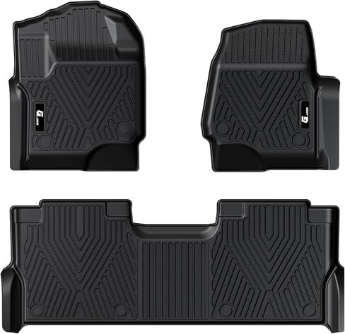 Floor Mats for 2017-2024 Ford F-250/F-350 SuperCrew Cab, All Weather TPE Truck Liners Front & Rear Row in Saudi Arabia