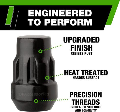DPAccessories Locking Lug Nuts Compatible with 2021-2025 Ford Bronco Sport | for Factory Aluminum Wheels Only | Set of 4 Black Wheel Locks & 1 Key | DFOBRS01F-BK/LK1 in Saudi Arabia
