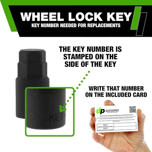 صواميل قفل DPAccessories متوافقة مع 2021-2025 Ford Bronco Sport | لعجلات الألمنيوم المصنع فقط | مجموعة من 4 أقفال للعجلات السوداء ومفتاح واحد | DFOBRS01F-BK/LK1 in Kuwait