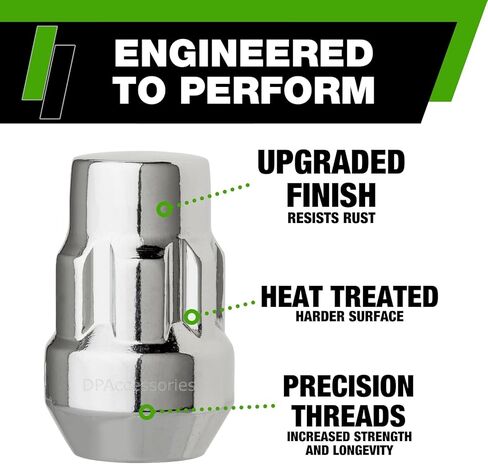 صواميل قفل DPAccessories متوافقة مع 2021-2025 Ford Bronco Sport | لعجلات الألمنيوم المصنع فقط | مجموعة من 4 أقفال للعجلات السوداء ومفتاح واحد | DFOBRS01F-BK/LK1 in Kuwait