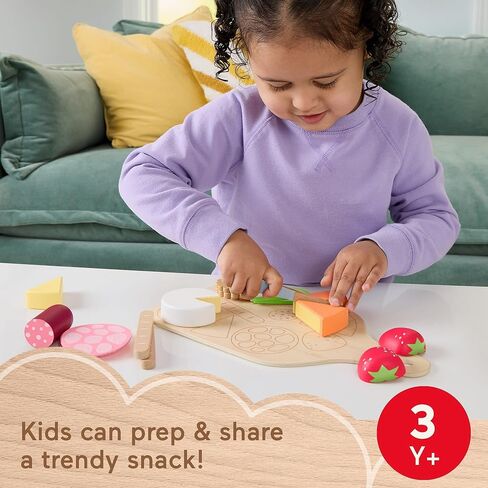 Fisher-Price Wood Pretend Play Toy Charcuterie Board Set, 19-Piece Playset with Wood & Fabric Food for Preschool Kids Ages 3+ Years in Saudi Arabia