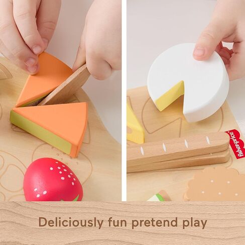Fisher-Price Wood Pretend Play Toy Charcuterie Board Set, 19-Piece Playset with Wood & Fabric Food for Preschool Kids Ages 3+ Years in Saudi Arabia