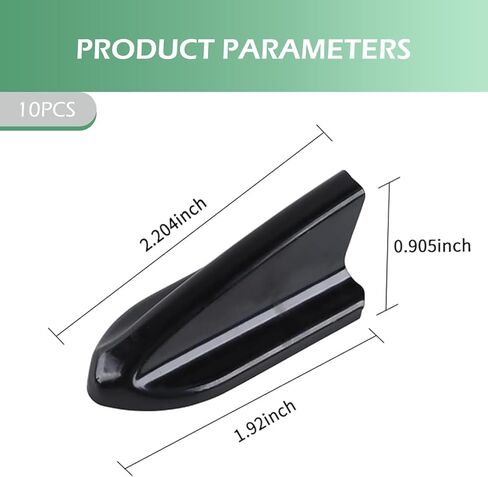 طقم زعانف سمك القرش مكون من 10 قطع، موزع مولد دوامي هوائي ذاتي اللصق، هوائي زعانف سمك القرش لتقليل الضوضاء على السقف بقياس 2 بوصة، ملحق خارجي عالمي لمعظم السيارات (أسود) in Kuwait