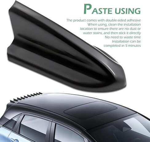 طقم زعانف سمك القرش مكون من 10 قطع، موزع مولد دوامي هوائي ذاتي اللصق، هوائي زعانف سمك القرش لتقليل الضوضاء على السقف بقياس 2 بوصة، ملحق خارجي عالمي لمعظم السيارات (أسود) in Kuwait