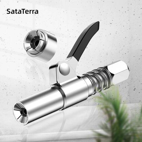 Grease Gun Coupler, Equipped with12-Inch Spring Hose and Six Grease Fittings, Quick-Lock and Release Tips, High Pressure 10000 PSI, Compatible with All Grease Guns 1/8" NPT Grease Gun Fittings in Saudi Arabia
