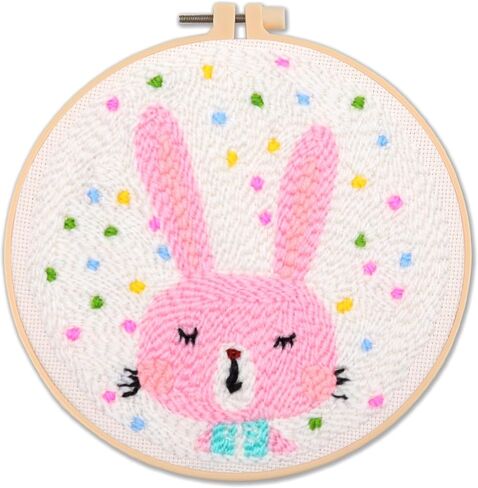YAYANGATMG Punch Needle Kit for Adults Beginners – Flower Embroidery Starter Kit with Yarn, Fabric, Hoops, Tools & Needles – DIY Needlework Craft Kit for Home Decor & Gifts in Saudi Arabia