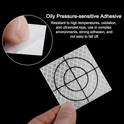 20pcs Survey Reflector Sheets 20mm Self-Adhesive Reflective Tape Survey Target Mark for Total Stations, Green in Kuwait