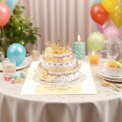 3D Creative Birthday Cake Greeting card and Envelope Gift for Women Mother Grandmother in Saudi Arabia