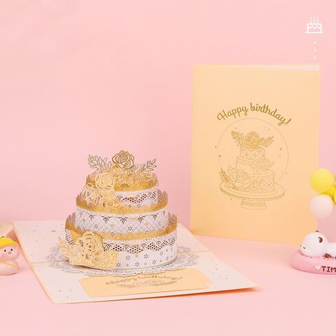 3D Creative Birthday Cake Greeting card and Envelope Gift for Women Mother Grandmother in Saudi Arabia
