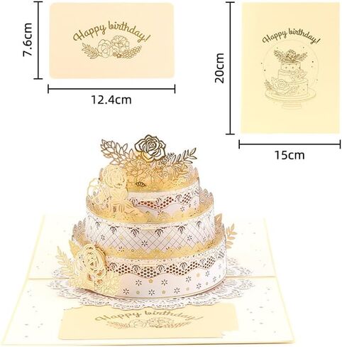 3D Creative Birthday Cake Greeting card and Envelope Gift for Women Mother Grandmother in Saudi Arabia