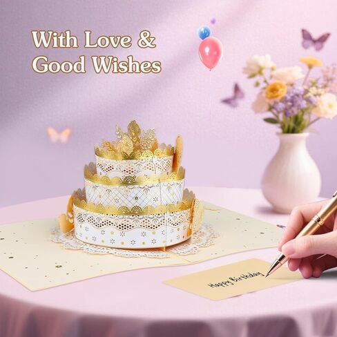 3D Creative Birthday Cake Greeting card and Envelope Gift for Women Mother Grandmother in Saudi Arabia