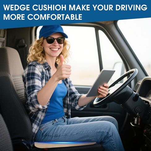 Car Seat Cushion for Short People Driver, Adult Booster Seat for Car, Memory Foam Car Cushions for Driving, Padded Car Seat Cushion for Truck Office Chair Wheelchair,Beige in Saudi Arabia