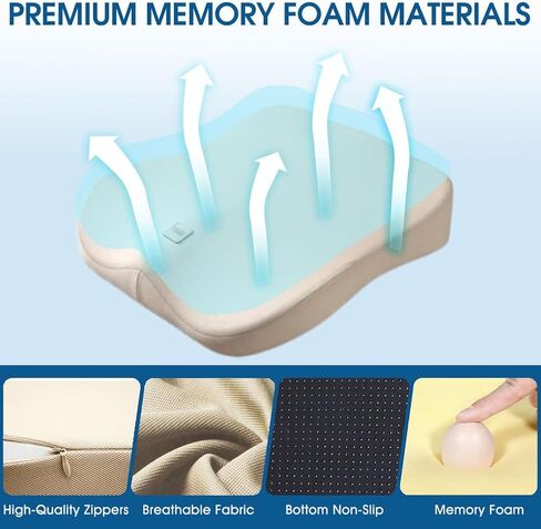 Car Seat Cushion for Short People Driver, Adult Booster Seat for Car, Memory Foam Car Cushions for Driving, Padded Car Seat Cushion for Truck Office Chair Wheelchair,Beige in Saudi Arabia