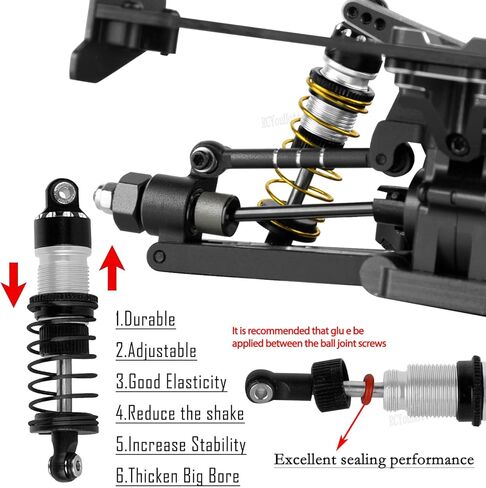 جزء ترقيات RC لـ 1/24 Micro-B 2S 2WD1/28 Micro-T 2S 2WD، (LOS00007، LOS-1392)، ممتص الصدمات الأمامي والخلفي الكبير من الألومنيوم، برج الصدمات/حوامل الصدمات، أزرق داكن (LOS-1770، LOS-1765) in Kuwait
