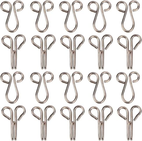 10PCS Sewing Hooks and Eyes Closure, 2.8cm Iron Bra Hooks Clasp Dress Clasp for Coat Jacket Cape Stole Bracelet Jewelry Books Crafts (Black) in Saudi Arabia