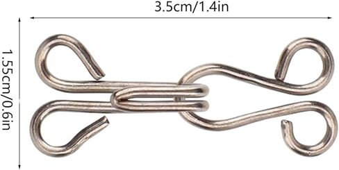 10PCS Sewing Hooks and Eyes Closure, 2.8cm Iron Bra Hooks Clasp Dress Clasp for Coat Jacket Cape Stole Bracelet Jewelry Books Crafts (Black) in Saudi Arabia