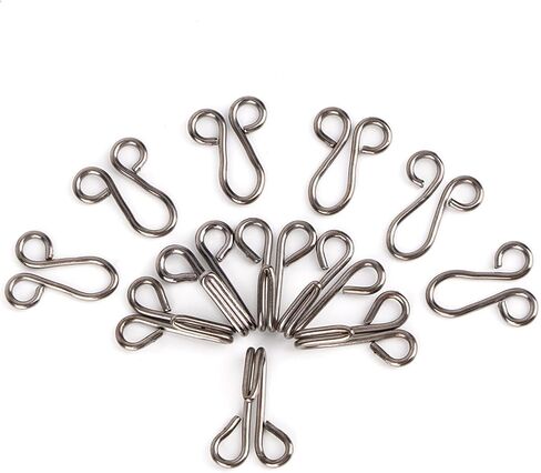 10PCS Sewing Hooks and Eyes Closure, 2.8cm Iron Bra Hooks Clasp Dress Clasp for Coat Jacket Cape Stole Bracelet Jewelry Books Crafts (Black) in Saudi Arabia
