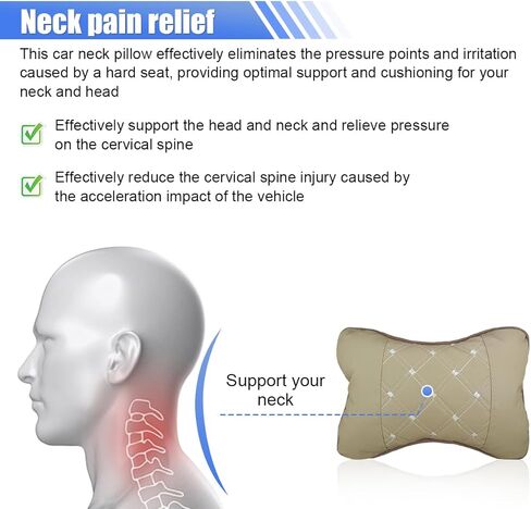 2PCS Car Neck Pillow, Soft Comfortable Headrest Pillow with Adjustable Strap, Car Seat Head Rest Cushion Pad, Universal Automotive Interior Accessory for Driving Fatigue Relief (Red/Black) in Saudi Arabia