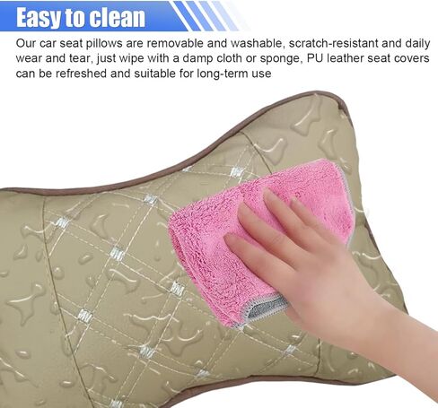 2PCS Car Neck Pillow, Soft Comfortable Headrest Pillow with Adjustable Strap, Car Seat Head Rest Cushion Pad, Universal Automotive Interior Accessory for Driving Fatigue Relief (Red/Black) in Saudi Arabia