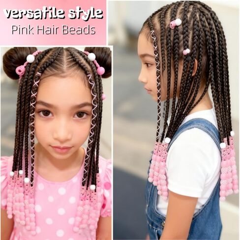 65PCS Red White Hair Beads for Kid Large Beads Dreadlock Jewelry for Braids Multi Shape Pony Loc Dreadlock Accessories Cute Braids Hair Decoration for Women and Girls in Saudi Arabia