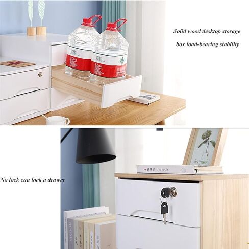 Versatile Desktop Storage Solution - Elegant Wooden Drawer Cabinet with Lock, Compact Flat File Cabinet Organizer for Efficient Home or Office Data Management in Saudi Arabia
