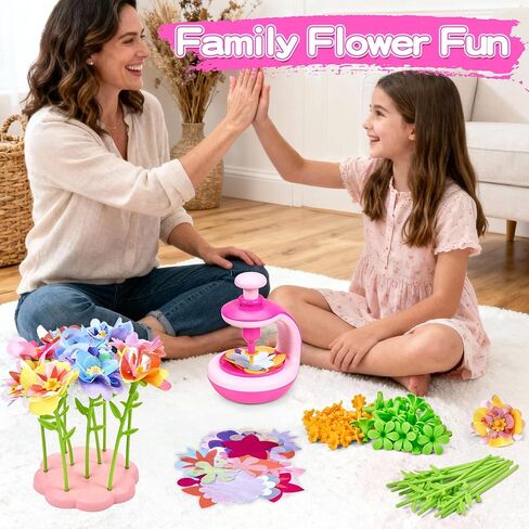 مجموعة أدوات باقة الزهور القماشية DIY للأطفال - اصنع إكليلك الخاص وزهور اللباد القابلة لإعادة الاستخدام، ألعاب الفنون والحرف الإبداعية، هدية عيد الميلاد للفتيات والفتيان من سن 4 إلى 10 سنوات in Kuwait