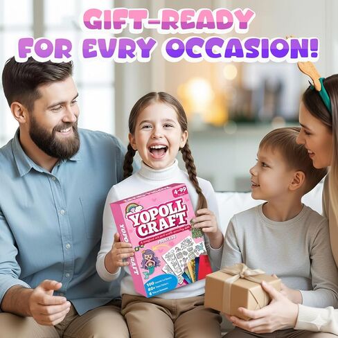 YoPoll Foil Art Craft Kits for Kids, Mess-Free DIY Creative Activity Set, Fun Arts and Crafts Toys for Boys & Girls, Peel & Press Foil Art Kit for Kids, Travel Toy and Birthday Gift (Princess) in Saudi Arabia