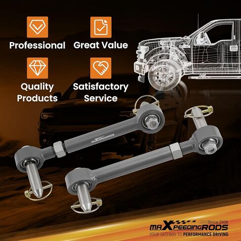 maXpeedingrods Front Sway Bar Links For 2007-2017 Jeep Wrangler JK with 2.5-6" Lift, Front Sway Bar Quicker Disconnect System in Saudi Arabia