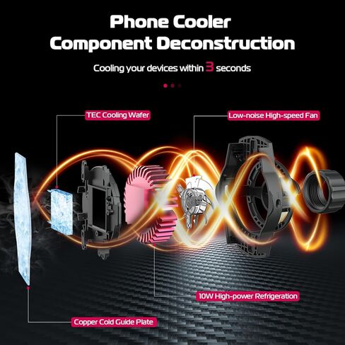 ULANZI Phone Cooler for Live Streaming & Gaming w Adjustable Stand, Fast Phone Cooling Fan & Mobile Phone Radiator w 5 Layers Heat Dissipation Devices, Fit All Types of iPhone Android Smartphones in Kuwait