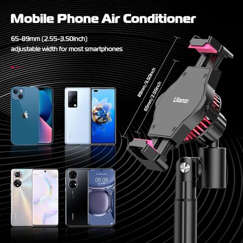 ULANZI Phone Cooler for Live Streaming & Gaming w Adjustable Stand, Fast Phone Cooling Fan & Mobile Phone Radiator w 5 Layers Heat Dissipation Devices, Fit All Types of iPhone Android Smartphones in Kuwait