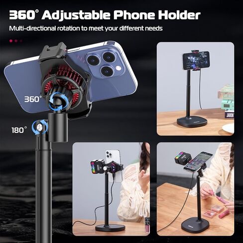 ULANZI Phone Cooler for Live Streaming & Gaming w Adjustable Stand, Fast Phone Cooling Fan & Mobile Phone Radiator w 5 Layers Heat Dissipation Devices, Fit All Types of iPhone Android Smartphones in Kuwait