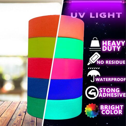 8 Hours Glow in The Dark Tape 33FT x 0.5 Inch Long-Lasting Bright Fluorescent Glow Tape, Strong Adhesive Warterproof Glow in The Dark Stickers for Night Decorations, Stairs, Walls and Exit Sign in Kuwait