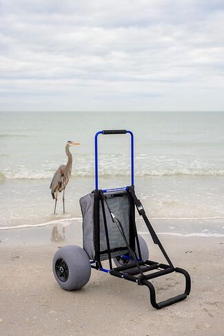 My Beach Cart® عربة الشاطئ الأصلية القابلة للطي المصنوعة من الألومنيوم المقاوم للصدأ والحاصلة على براءة اختراع مقاس 13 بوصة وإطارات بالونية ذات عجلات كبيرة للرمال شديدة التحمل. غالبًا ما يتم تقليدها، ولا تتكرر أبدًا. in Kuwait