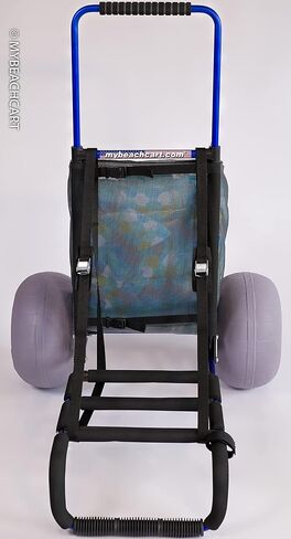 My Beach Cart® عربة الشاطئ الأصلية القابلة للطي المصنوعة من الألومنيوم المقاوم للصدأ والحاصلة على براءة اختراع مقاس 13 بوصة وإطارات بالونية ذات عجلات كبيرة للرمال شديدة التحمل. غالبًا ما يتم تقليدها، ولا تتكرر أبدًا. in Kuwait