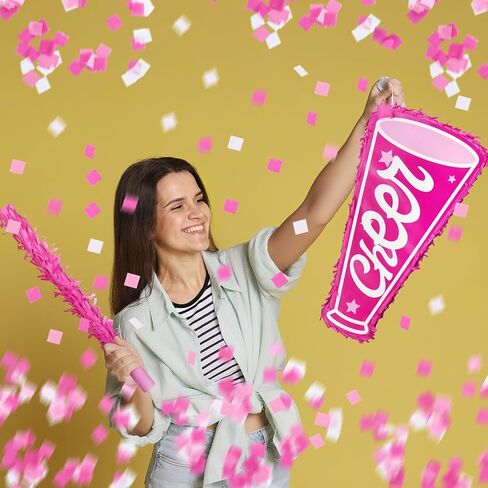 Cheerleading Piñata Kit 15.7'' Cheerleading Party Decorations with Blindfold Stick & Confetti for Homecoming & Team Game Events Birthday Cheer Celebration Party Supplies Photo Prop Candy Toys Holder in Kuwait