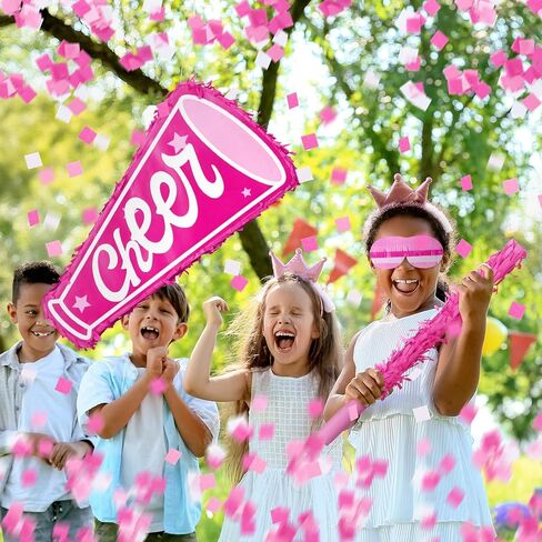 Cheerleading Piñata Kit 15.7'' Cheerleading Party Decorations with Blindfold Stick & Confetti for Homecoming & Team Game Events Birthday Cheer Celebration Party Supplies Photo Prop Candy Toys Holder in Kuwait